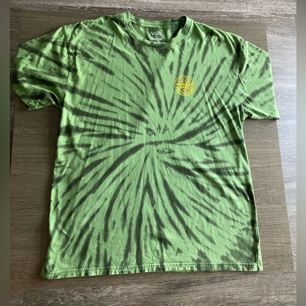 green tie dye vans shirt
